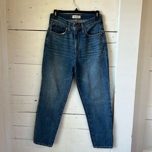 Madewell The Mom Jean in Downey Wash Rigid Cotton Denim Size 26 momjean Cotton